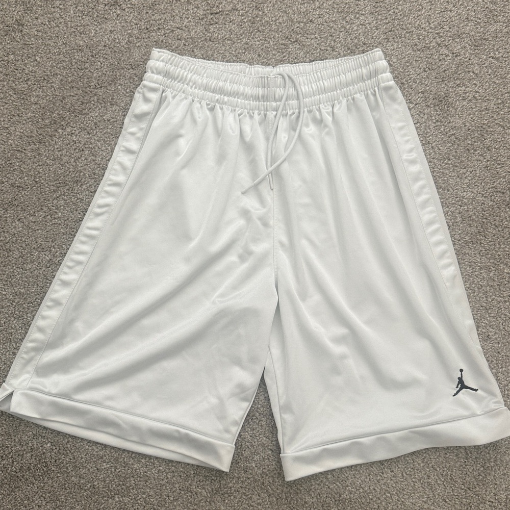 White Athletic Shorts with Logo